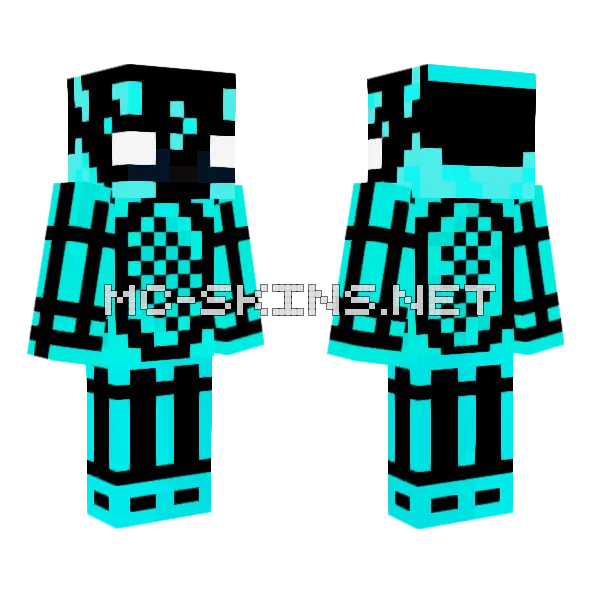 Blue Ender Minecraft skin, front and back