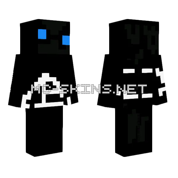 Blue Eyed Robot Minecraft skin, front and back
