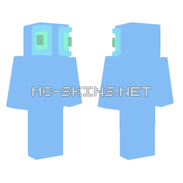 Blue Eyes Big Guy Minecraft skin, front and back