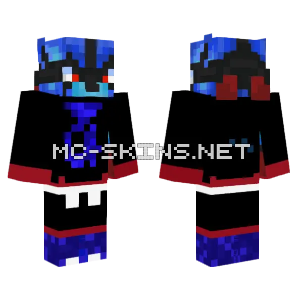 Blue Fire Creature, front and back