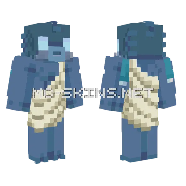 Blue Fish Creature, front and back
