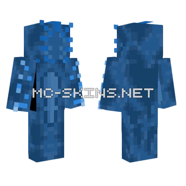 Blue Fish V3 Minecraft skin, front and back