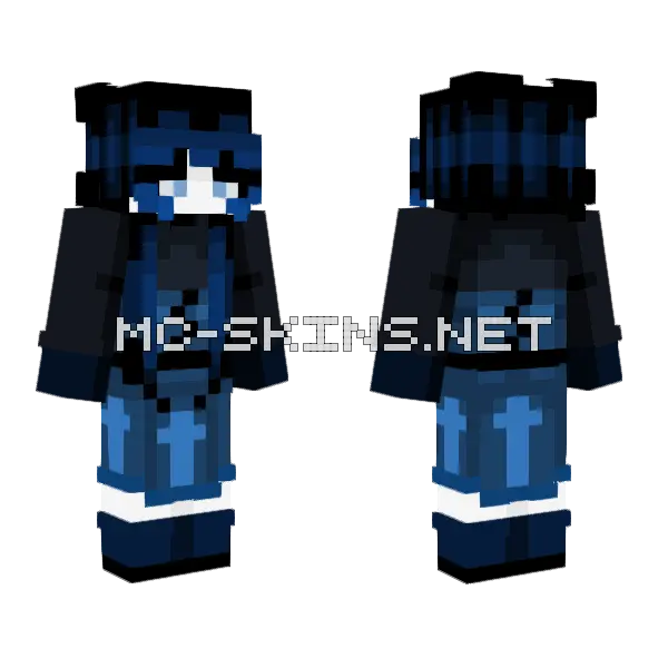 Blue FNF Skin Minecraft skin, front and back