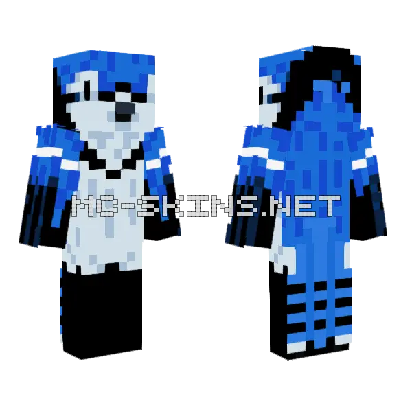 Blue Fox Character, front and back