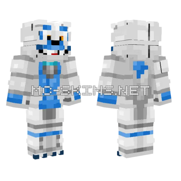 Blue Foxy Minecraft skin, front and back