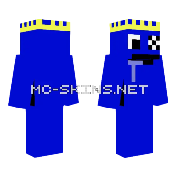 Blue From Rainbow Friends Minecraft skin, front and back