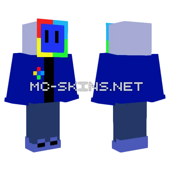 Blue Geometric Knight, front and back