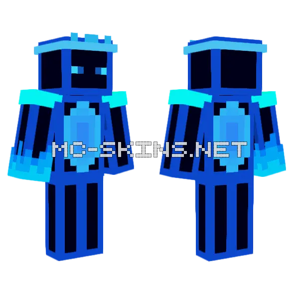 Blue Geometric Robot, front and back