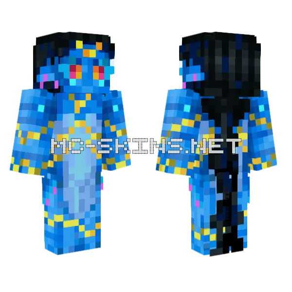 Blue Ghost Skin Minecraft skin, front and back