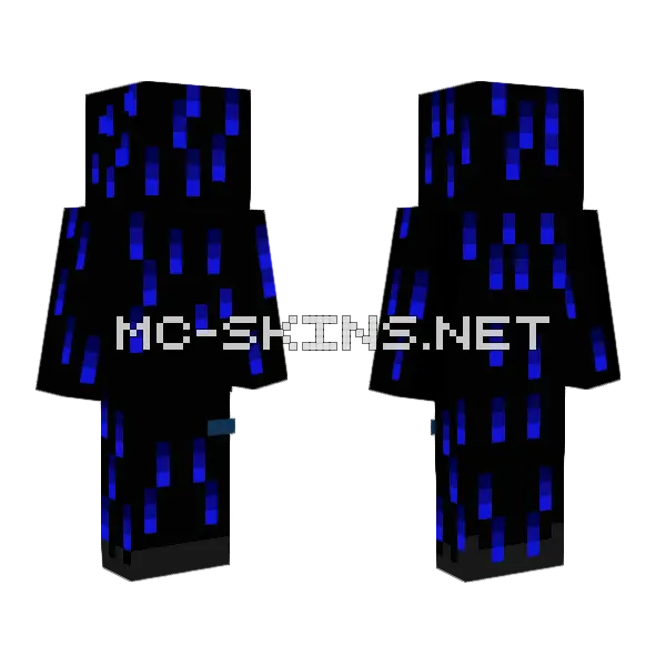Blue Glitch Minecraft skin, front and back
