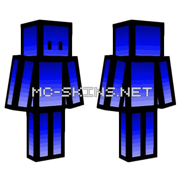 Blue Gradient Robot, front and back