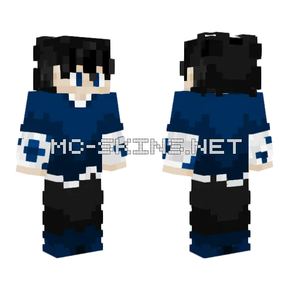 Blue Guy IG Minecraft skin, front and back