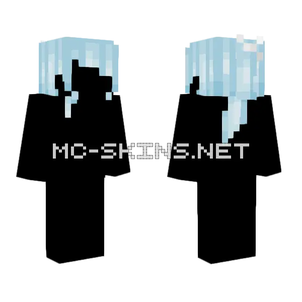 Blue Hair Boy Minecraft skin, front and back