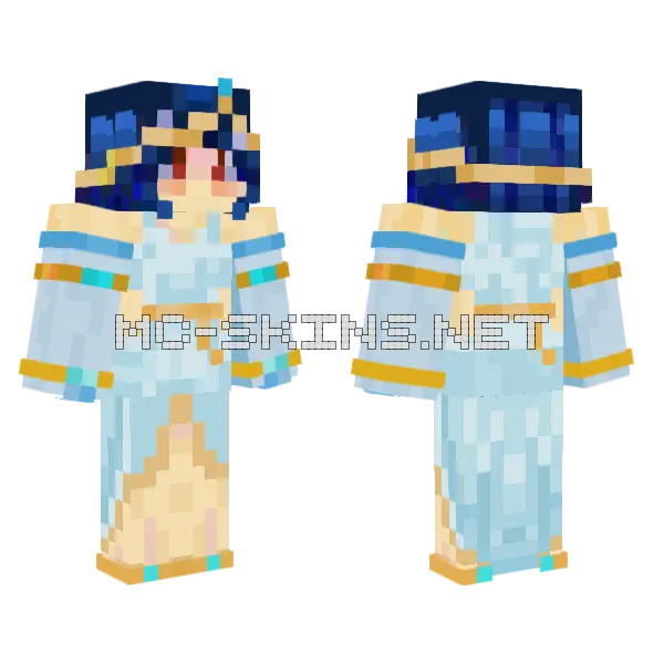 Blue Hair Girl Minecraft skin, front and back