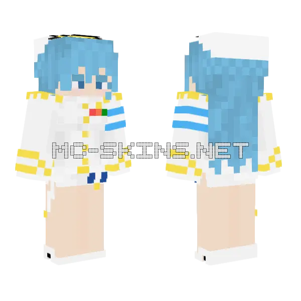 Blue Haired Chef Minecraft skin, front and back