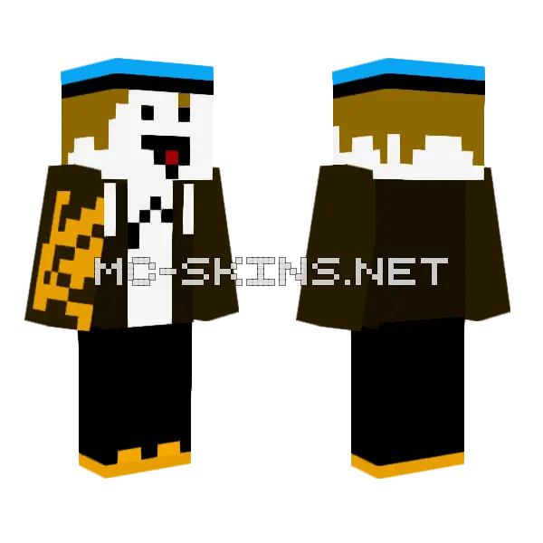 Blue Hat Scarecrow Minecraft skin, front and back