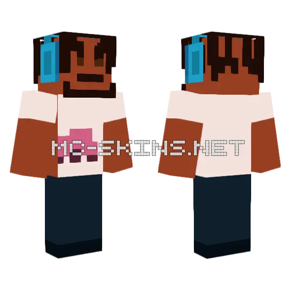 Blue Headband Gamer, front and back