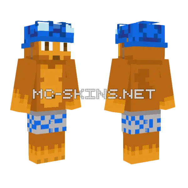 Blue Helmet Skin Minecraft skin, front and back