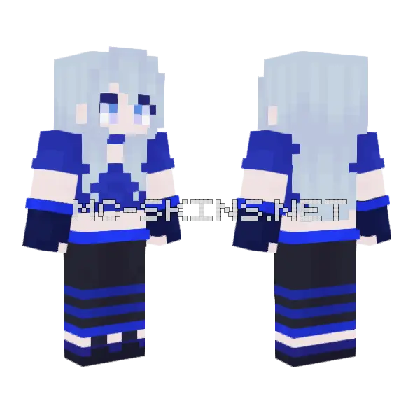 Blue Hero Outfit Minecraft skin, front and back