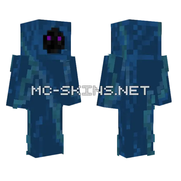 Blue Hood Minecraft skin, front and back