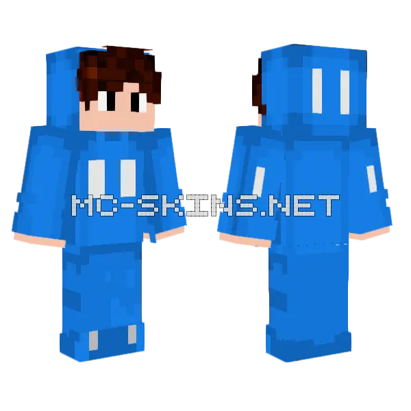 Blue Hoodie Boy, front and back