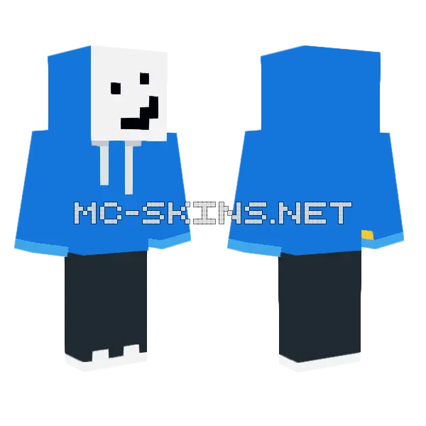 Blue Hoodie Character, front and back