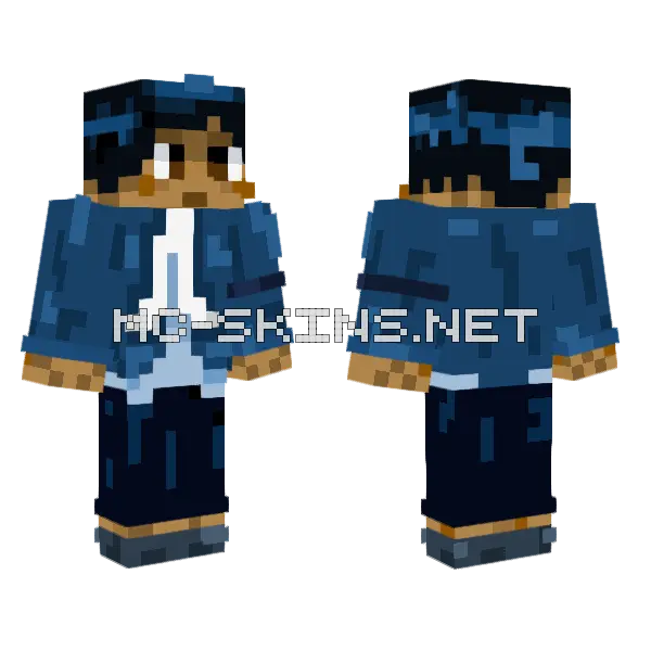 Blue Hoodie Outfit, front and back