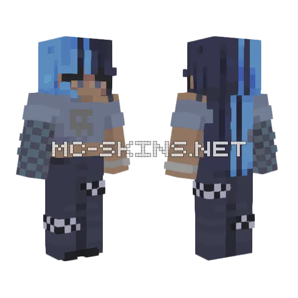 Blue Hoodie Outfit, front and back