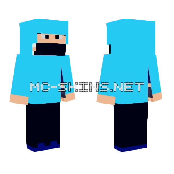 Blue Hoodied Guy, front and back