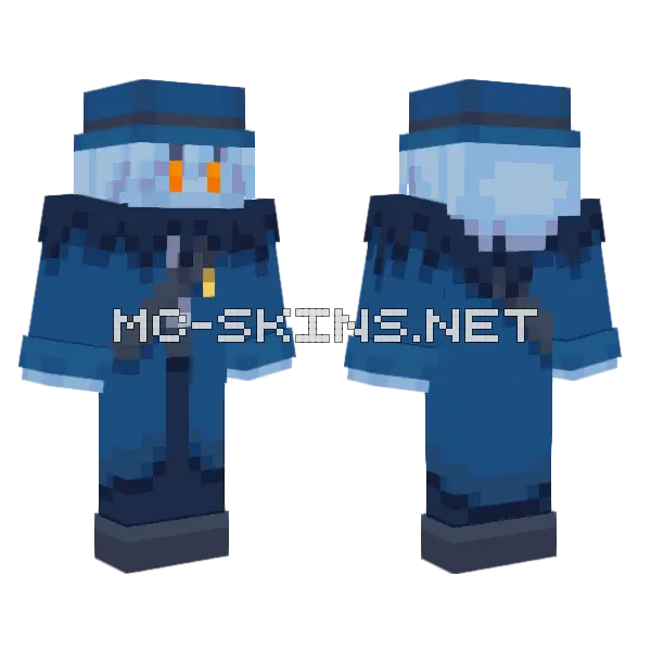 Blue Ice Cave Minecraft skin, front and back