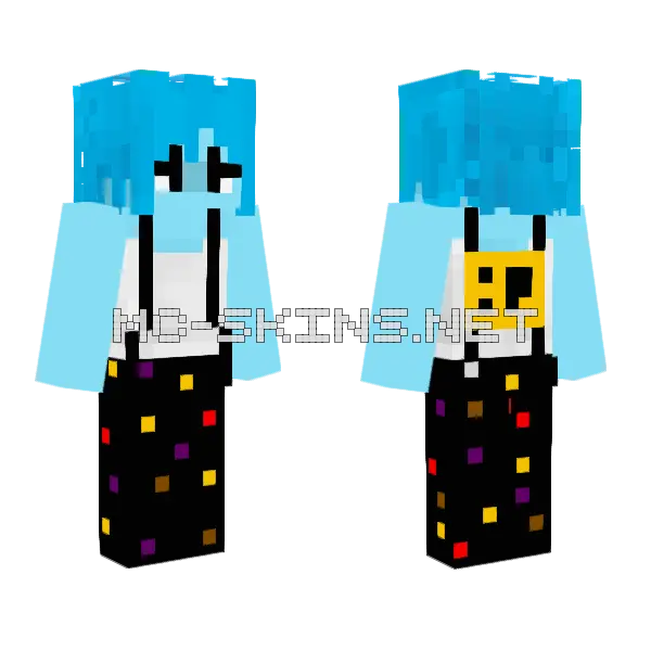 Blue Ice Cream Skin Minecraft skin, front and back
