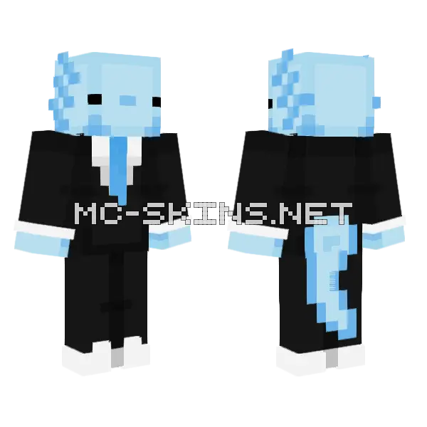 Blue Ice Creature Minecraft skin, front and back
