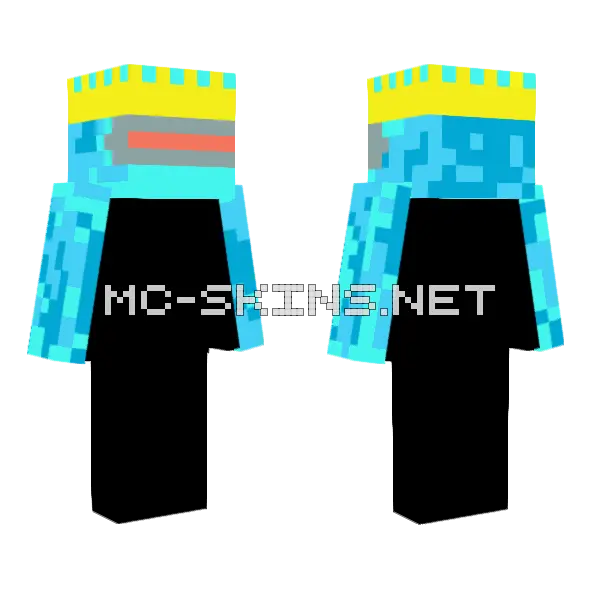 Blue Ice Elemental Minecraft skin, front and back