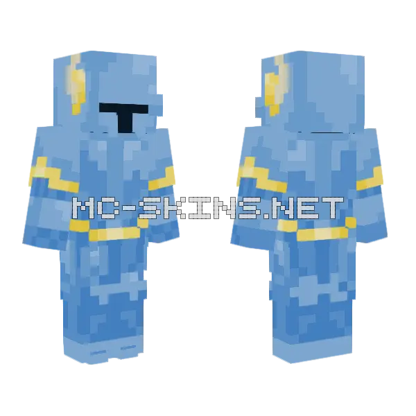 Blue Ice Golem Minecraft skin, front and back