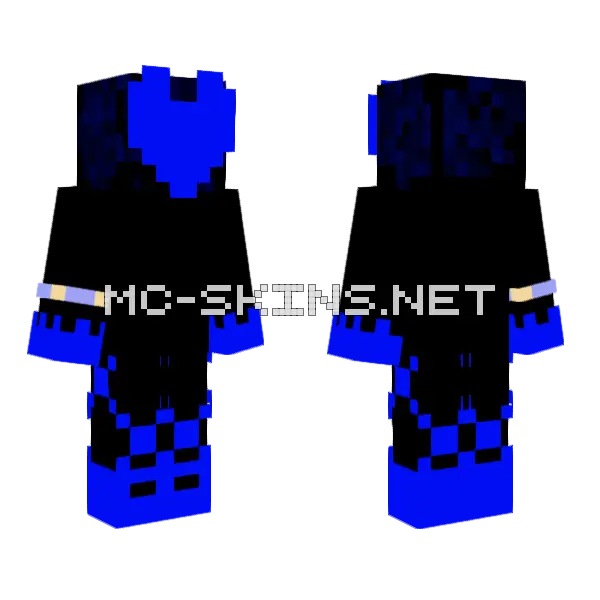 Blue Integrity Minecraft skin, front and back
