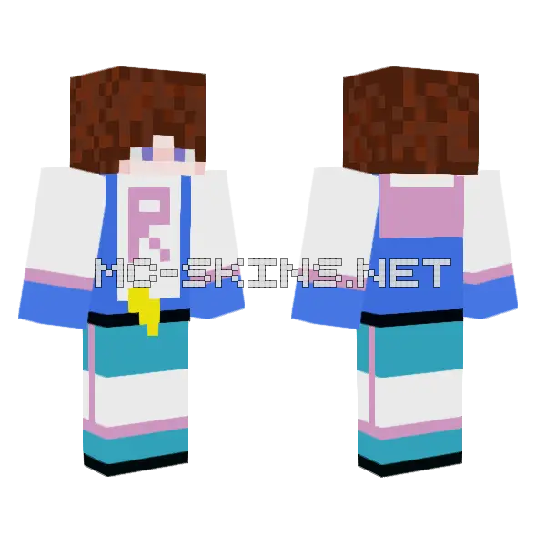 Blue Jacket Outfit Minecraft skin, front and back