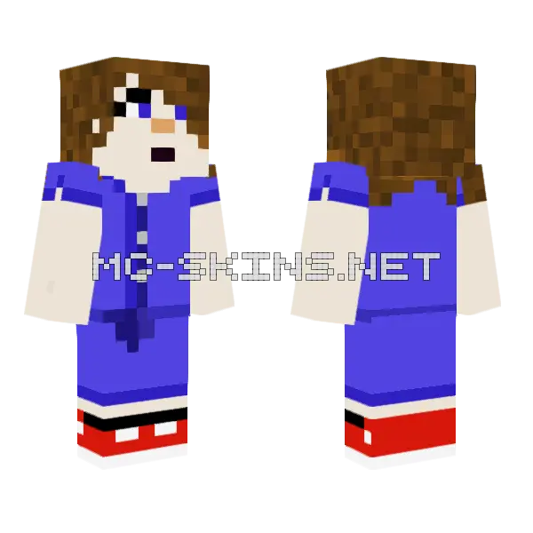Blue Jumpsuit Girl, front and back