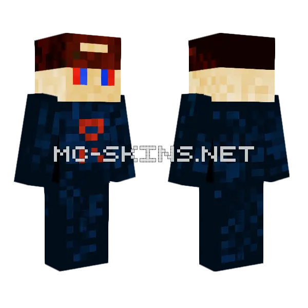 Blue Kid Minecraft skin, front and back