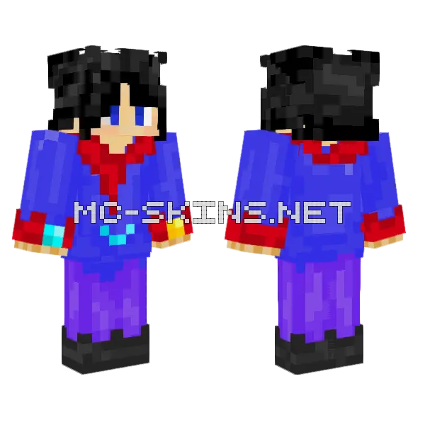 Blue Kimono Girl, front and back