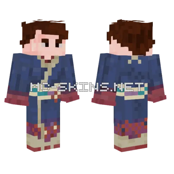 Blue Kimono Outfit, front and back