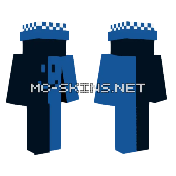 Blue King Minecraft skin, front and back