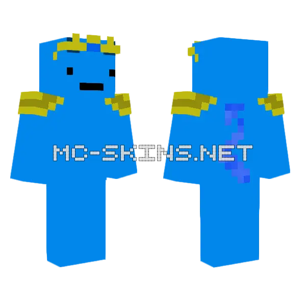 Blue King Minecraft skin, front and back
