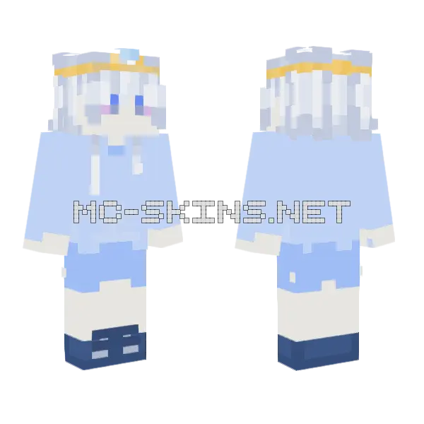 Blue King Minecraft skin, front and back