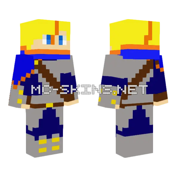 Blue Knight Armor Minecraft skin, front and back