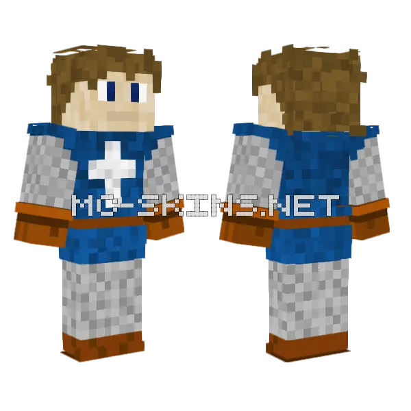 Blue Knight Armor Minecraft skin, front and back