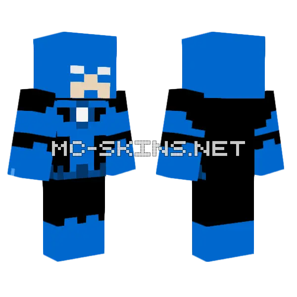 Blue Lantern Batman Minecraft skin, front and back