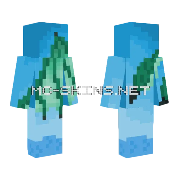 Blue Leaf Armor Minecraft skin, front and back