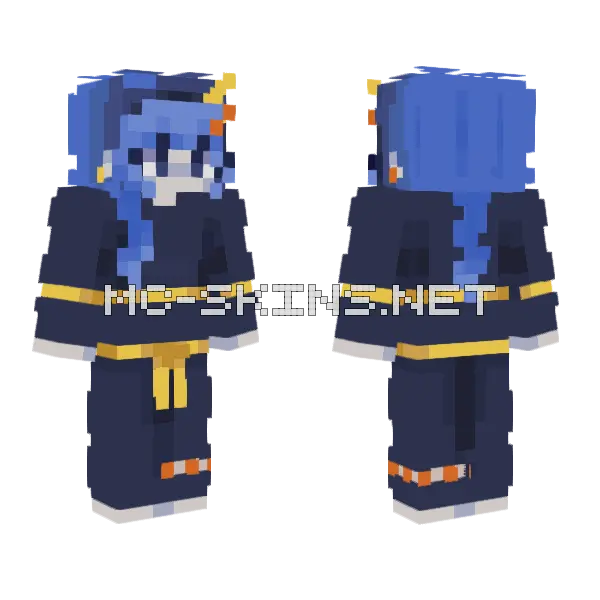 Blue Lightning Outfit Minecraft skin, front and back