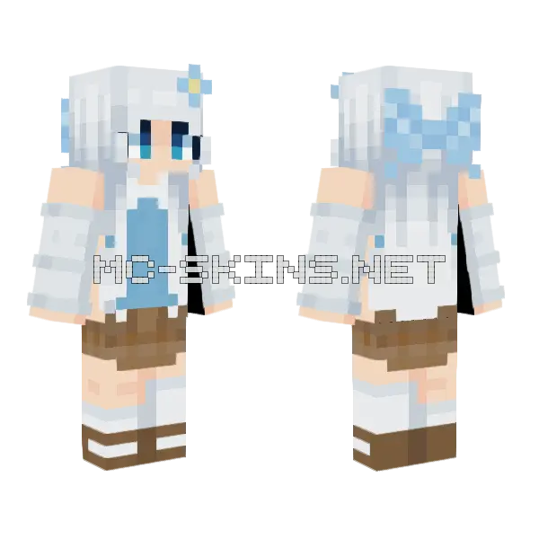 Blue Little Rei Minecraft skin, front and back