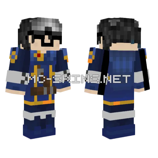 Blue Mage Outfit Minecraft skin, front and back